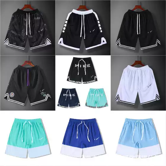 American basketball pants, James training sports, summer fitness shorts, loose NK embroidered knee high five quarter pants for men and women