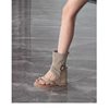 2025 New Wedge Heel Inner Heightening Sandals Women's Roman Shoes French Short Boots Summer Boots Thong Flat Sandals