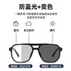 Xiaohongshu Large Frame Aviator Double Bridge Glasses Frame Men's Trendy Transparent Photochromic Glasses Women's Anti-Blue Light Goggles Hong Kong Style
