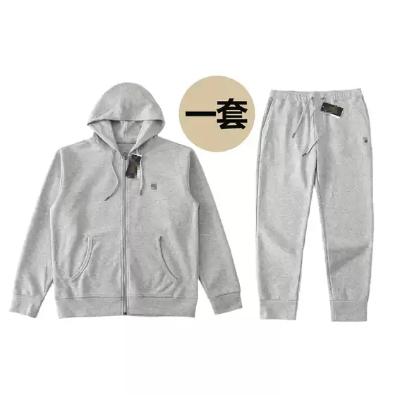 Ralph Lauren Men's Hooded Sweatshirt Set, Spring and Autumn Solid Color Cotton Embroidered Pony Logo Cardigan Sweatshirt Set