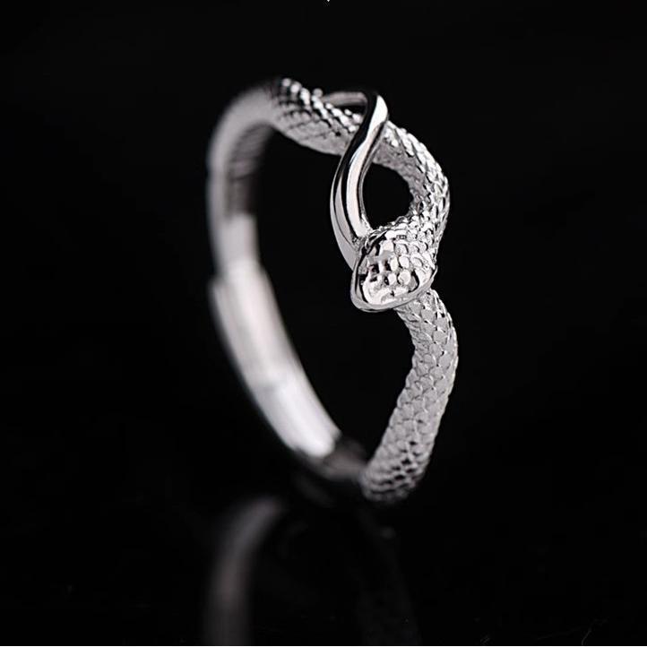 Spirit Snake Coil Ring Simple Fashion High-end Zodiac Snake Ring Niche Design Finger Ring for Men and Women