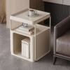 Simple Modern Movable Iron Bedside Table with Wheels Bedside Storage Rack Bedroom Bedside Cabinet Side Cabinet Small Side Table