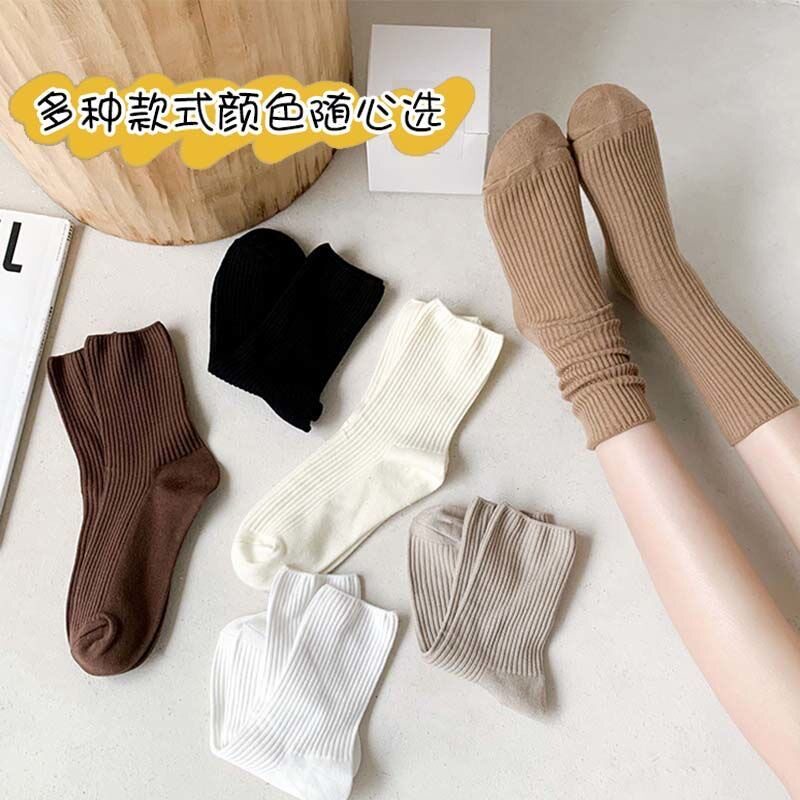 秋冬潮流诸暨袜子女中筒ins潮字母长筒透气百搭运动防臭女士长袜