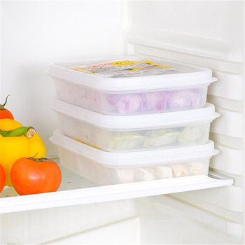 Japanese Imported Quick-frozen Dumpling Box Frozen Dumpling with Lid Household Refrigerator Fresh-keeping Storage Box