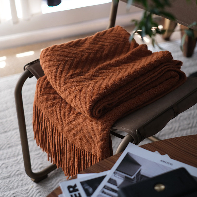New Style Extended Bed End Towel Cover Blanket American Retro Sofa Towel Blanket Ready for Delivery