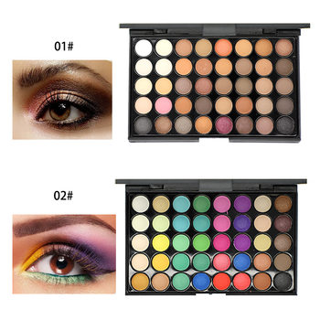 Cross-Border Exclusive 40-Color Eyeshadow Matte Pearlescent Earth-Tone Eyeshadow Palette Smoky Makeup Multi-Color Eyeshadow Palette in Stock