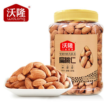 Wolong Almonds 950g Almond Kernels Shellless Nuts Roasted Seeds Large Jar Bulk Sale Large Particles
