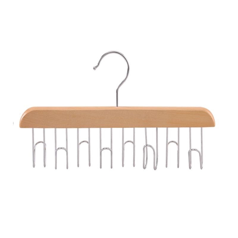 Hot-Selling Multifunctional Tie Rack, Underwear and Camisole Hanger, Storage with 8 Hooks, Solid Wood Hanger, Wholesale and Dropshipping