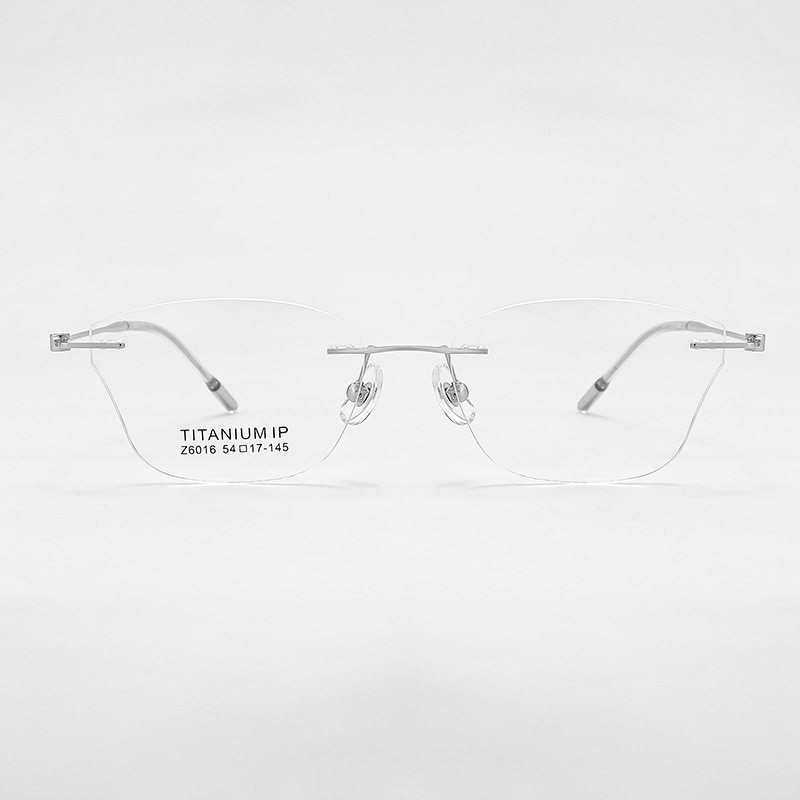 Retro special-shaped frameless glasses Danyang 6016 frameless pure titanium glasses frame ultra-light glasses frame female myopia titanium frame