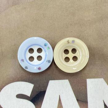 Round Sequin Wide-brimmed Four-eye Resin Buttons Shirt Buttons Versatile POLO Shirt Buttons Small Buttons