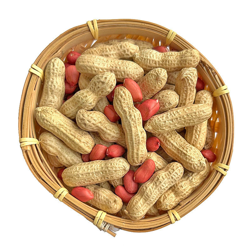 2024 New Red-Skinned Peanuts with Shells, Sun-Dried Raw Farm Seeds, Fresh Four-Skinned Red-Skinned Cooked Peanuts