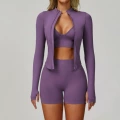 7790 bra + 7790 shorts + 7725 jacket (three-piece set) - foggy purple
