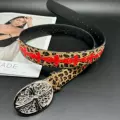 Oval leopard print red