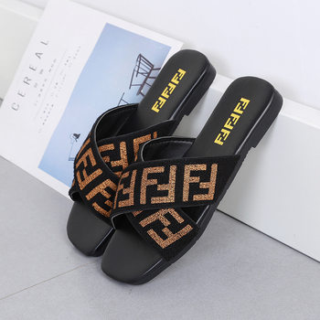 Foreign trade explosions 35-42 large-size square flat-bottomed sandals women's elastic belt cross-letter one-word sandals