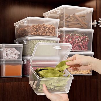 Kitchen Spice Storage Box, Aniseed, Star Anise, Cinnamon, Food-Grade Compartmentalized Box, Dried Chili Sealed Jar