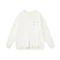 White round neck, four-point embroidery on the front and back printing