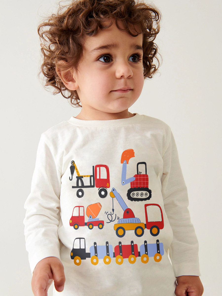 Boys' New Autumn T-Shirt Set, Cartoon Casual Trendy Kids' Outfit