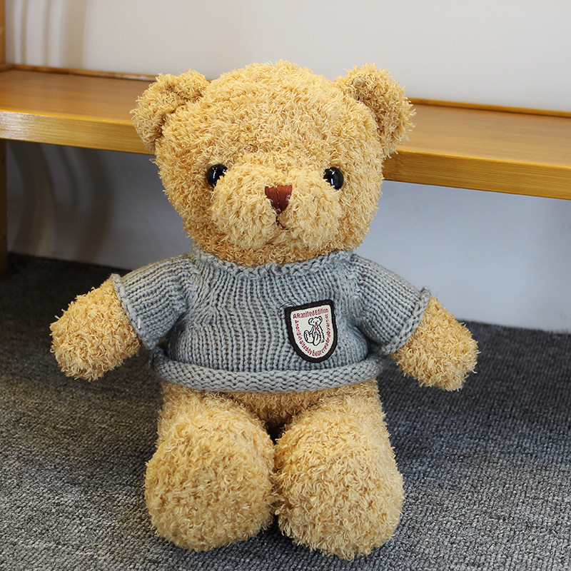 厂家新款毛绒玩具复古毛衣熊大号情侣泰迪熊公仔布娃娃礼物品批发