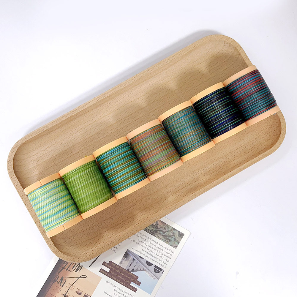 Factory Wholesale 0.5 Section Dyed Round Wax Thread Jewelry Thread Section Dyed Braided Thread South American Craft Round Wax Thread 75m Medium Roll