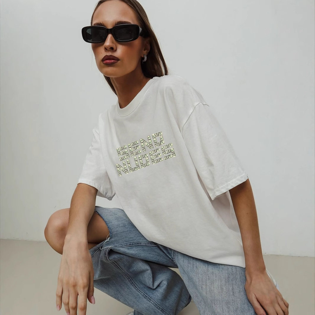 Womens Summer Cotton T Shirt Casual Loose Fit Round Neck Graphic Print Versatile Everyday Wear Wholesale Available