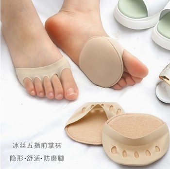 Half-Size Forefoot Pad for Women, Thickeneded Anti-Pain, Anti-Slip, Anti-Wear, High-Heeled Shoes, Soft Sponge Insole, Pure Cotton Foot Pad