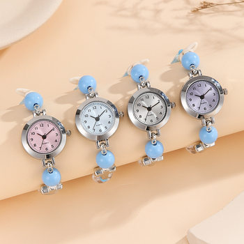 Niche Light Luxury Woven Rope Watch for Women, High-Value Exquisite Small Dial Student Versatile Beaded Bracelet Watch