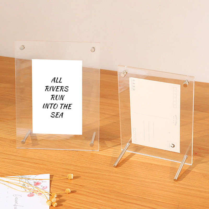 Transparent picture frame 6 inch wall hanging ins postcard photo frame A4 poster display stand 7 inch acrylic photo frame table