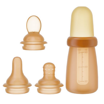 Baby Food Supplement Rice Cereal Spoon Silicone Squeeze Soft Spoon Gouache Milk Feeding Bottle Newborn Baby Chewing Fun