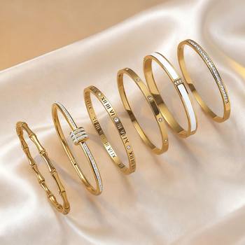 Bracelet Women's Fashion Cross-border Niche Simple Sense Trendy Design Ancient Style Temperament Stainless Steel Bracelet Retro Style Jewelry