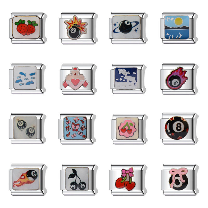 Italian module bracelet diy jewelry billiard pattern free stitching detachable all-match module stitching strap