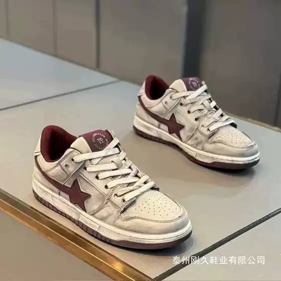 [Italian Luxury Men's Shoes] Spring Color-Polished Sneakers with Thick Soles and Star Design, Fashionable Sports Casual Shoes, Retro Trend