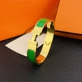 Size 19 wide version 12mm gold + green bracelet with logo h