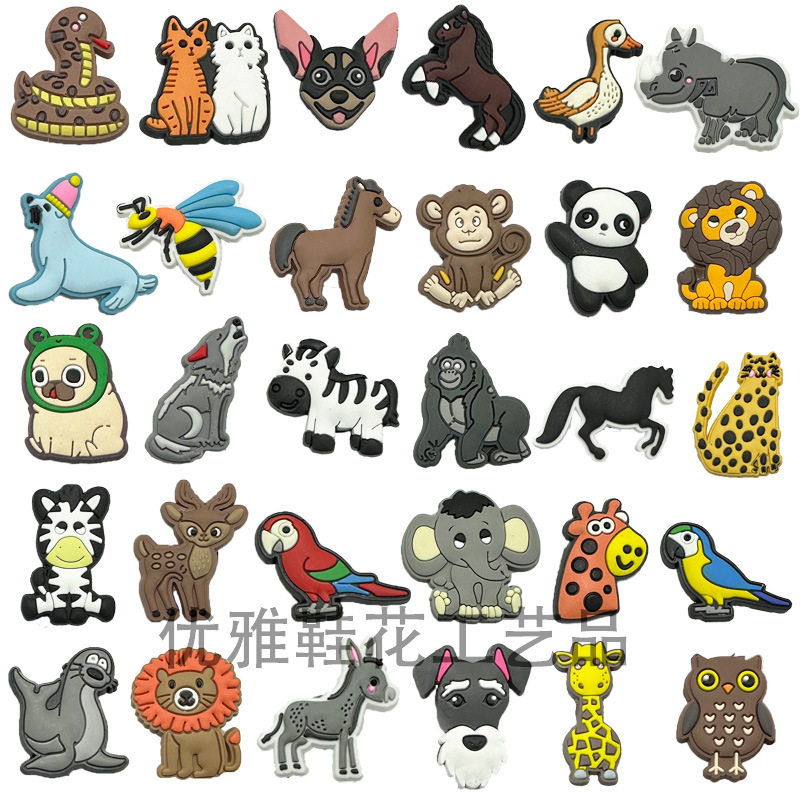 New Cartoon Animal World Clogs Shoes Flower Shoes Jewelry Shoes Accessories Shoes Decoration Shoe Buckles Shoe Accessories Pvc