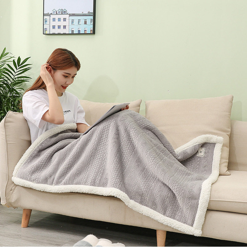 Leg Covering Small Blanket Spring and Autumn Lamb Velvet Office Nap Shawl Blanket Wearable Cloak Lazy Blanket