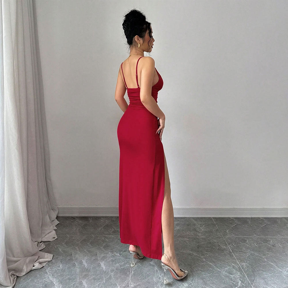 Slim Fit Sexy Split Maxi Dress Summer Collection Sleeveless Comfortable Fabric Perfect for Parties or Casual Outings