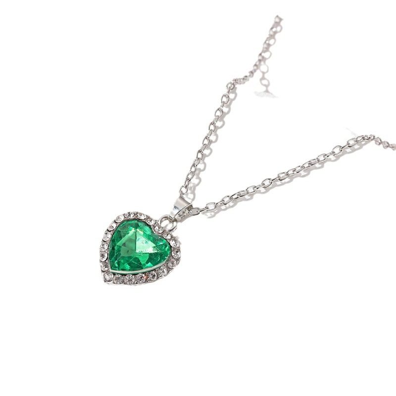 Cross-border Explosions Jewelry Titanic Crystal Gem Love Necklace Temperament Classic Ocean Heart Necklace
