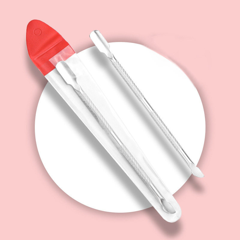 Stainless steel nail art small steel push dead skin push nail removal tool double head nail polish glue to remove dead skin metal nail push
