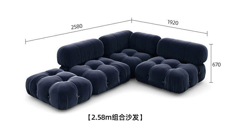 小红书同款网红沙发布艺经典模块沙发客厅自由组合方块羊羔绒沙发