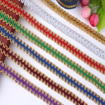 Fortune lace wholesale colorful centipede lace clothing accessories herringbone gold and silver silk lace ethnic gold lace