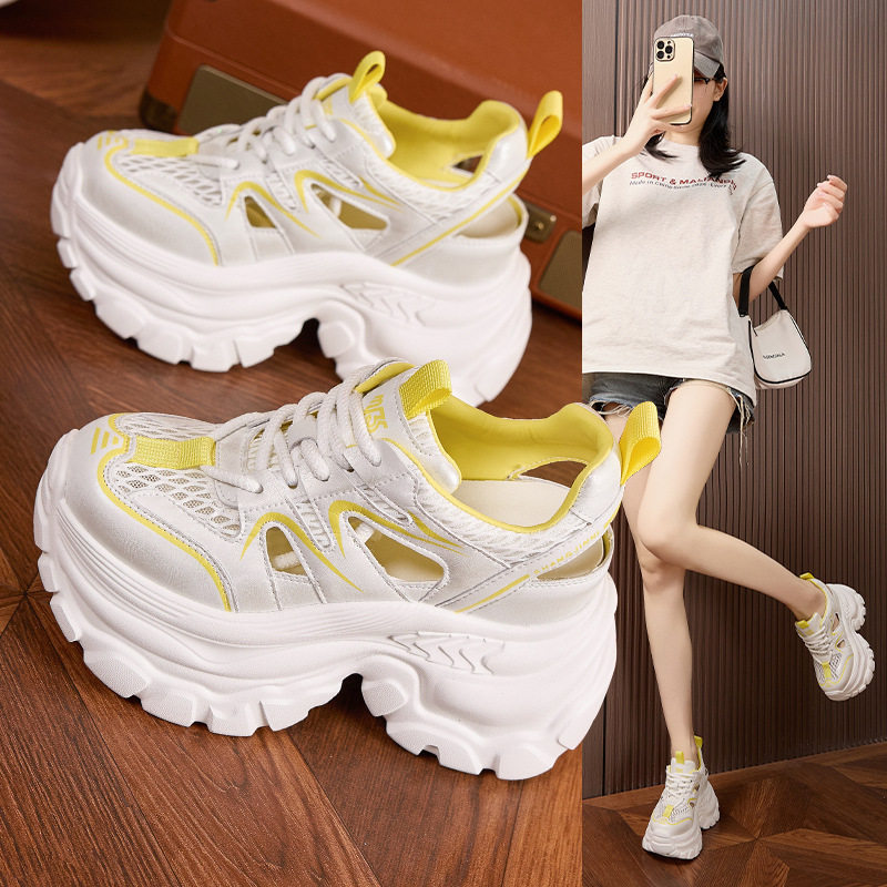 Sandal cao gót nữ hở mũi đế xuồng 8 cm, form mũi tròn, quai trước khoá kéo — Trắng, Xám