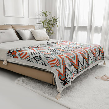 Bohemian Style Blanket Sofa Blanket Office Nap Blanket Shawl Nap Blanket Knitted Jacquard Blanket