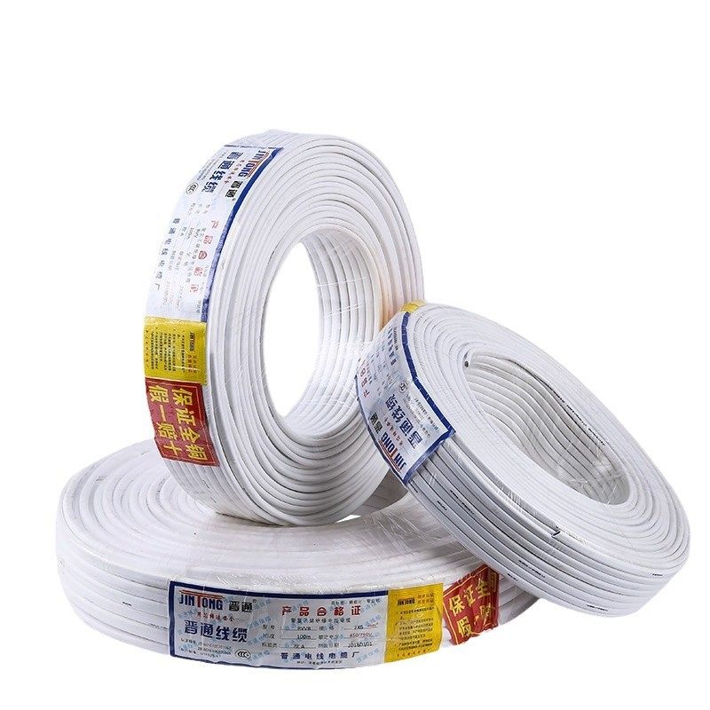 Manufacturers sell white copper soft sheathed wire and cable soft copper wire two-core white flat core sheathed wire