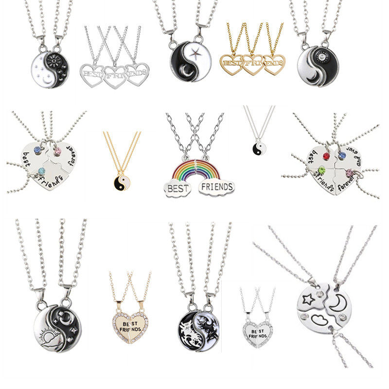 European and American jewelry BEST FRIENDS heart-shaped box pendant girlfriends pendant heart-shaped necklace