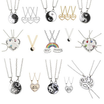 European and American jewelry BEST FRIENDS heart-shaped box pendant girlfriends pendant heart-shaped necklace