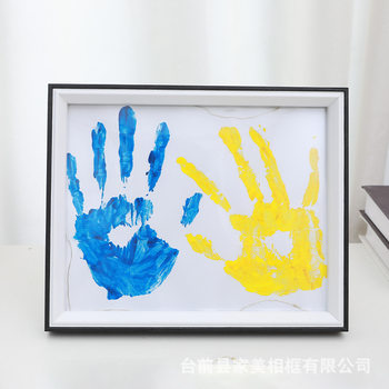 Handprint photo frame DIY handprint couple commemorative photo frame oil painting frame Baby Full Moon hundred days commemorative photo frame