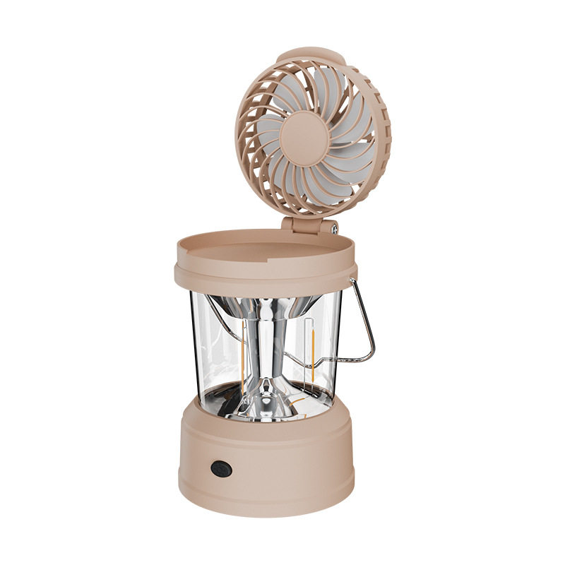 Camping lamp fan lamp multifunctional dual-purpose outdoor lantern tent lamp camping lamp atmosphere folding strong light portable lamp