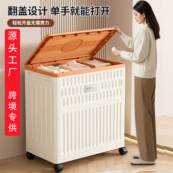 Flip-Top Storage Box, Large Capacity, Extra-Large Clothing Storage Box, Quilt Toy Storage Box, Household Foldable Storage Box