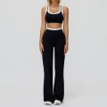 3129 bra + 3129-2 wide-leg bell-bottom pants—high-end black