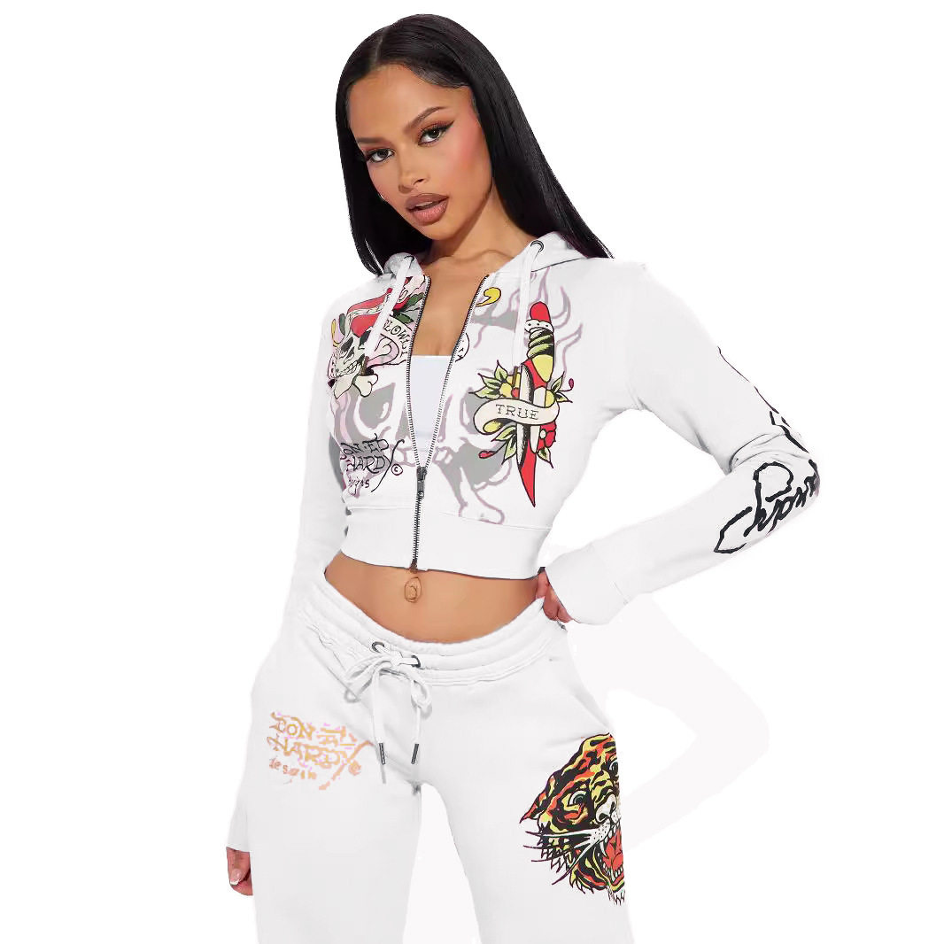 2024.XH805 Cross-border European and American Fashion Positioning Printing Pants suit Cross-border European and American Printing