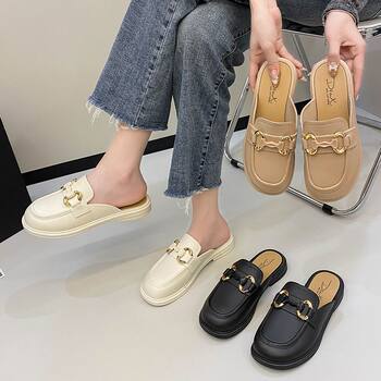 Women's Baotou Summer New Soft-Soled Non-Slip Versatile Outer Wear Beach Flat-Soled Lazy Slip-On Casual Half-Slippers